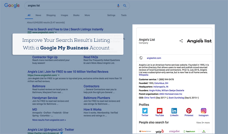 Enhance Your Search Results Listing with a Google My Business Account