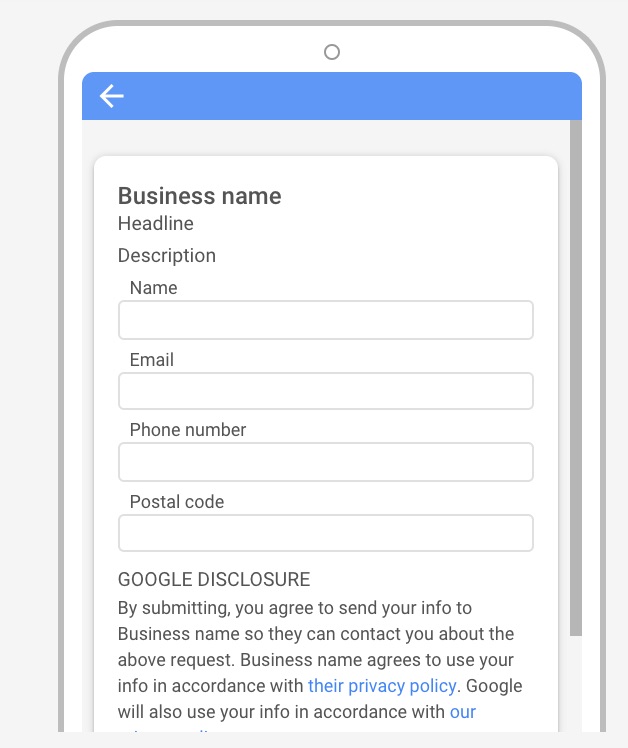 Lead Form Set-up Business Info